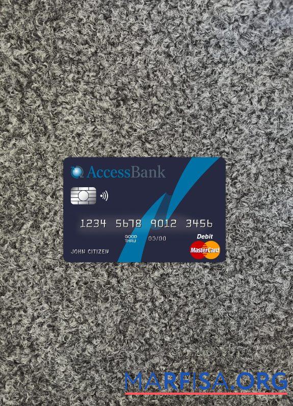 Printable Azerbaijan Access bank master card photolook front template